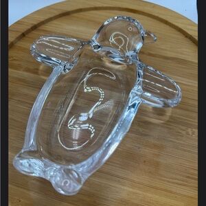 Clear Glass Penguin ASHTRAY